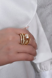 Dalal Golden Pearl Ring 3