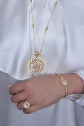 Nawal Golden Long Necklace Set 3