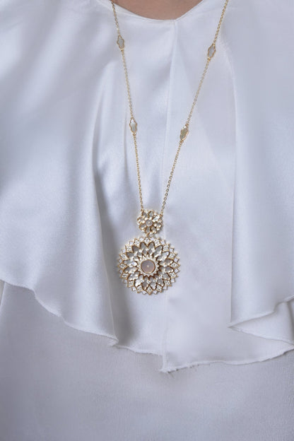 Nawal Golden Long Necklace Set
