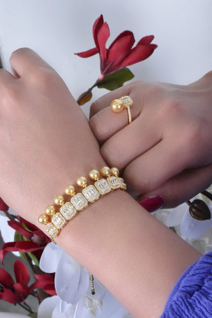 Amal Golden Pearl Set
