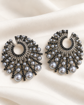 Riham Black Pearl Earrings — Earrings, Kuwait — 1