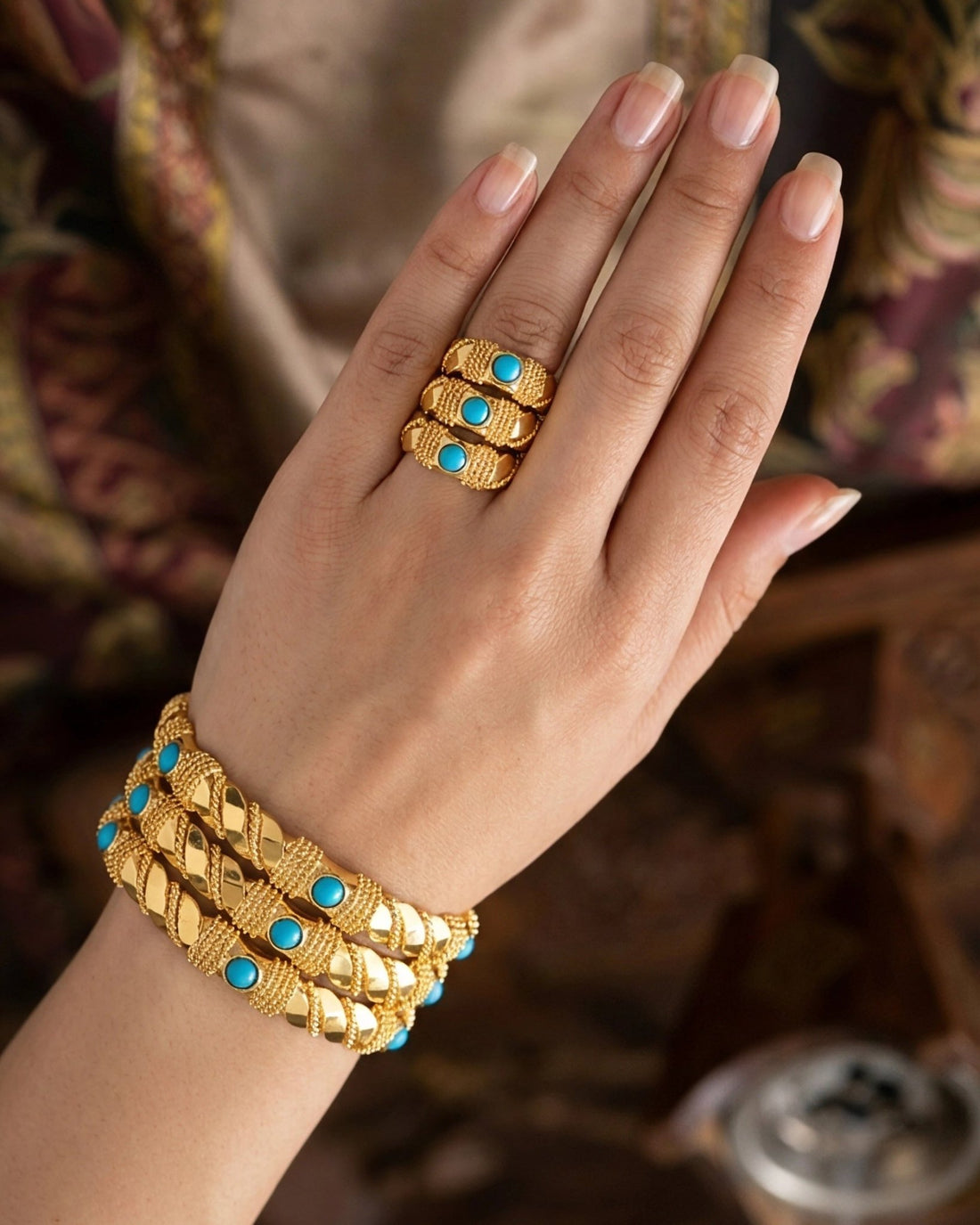 Mariyah 3pc Bracelet Ring Set — Bracelet, Kuwait — 1