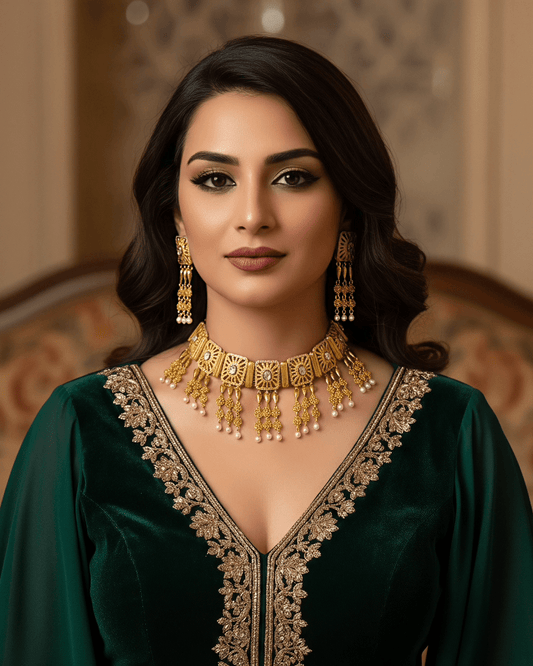 Sana Choker Earrings Set