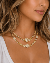 Zareena Hearts Layers Necklaces — Necklace, Kuwait — 1