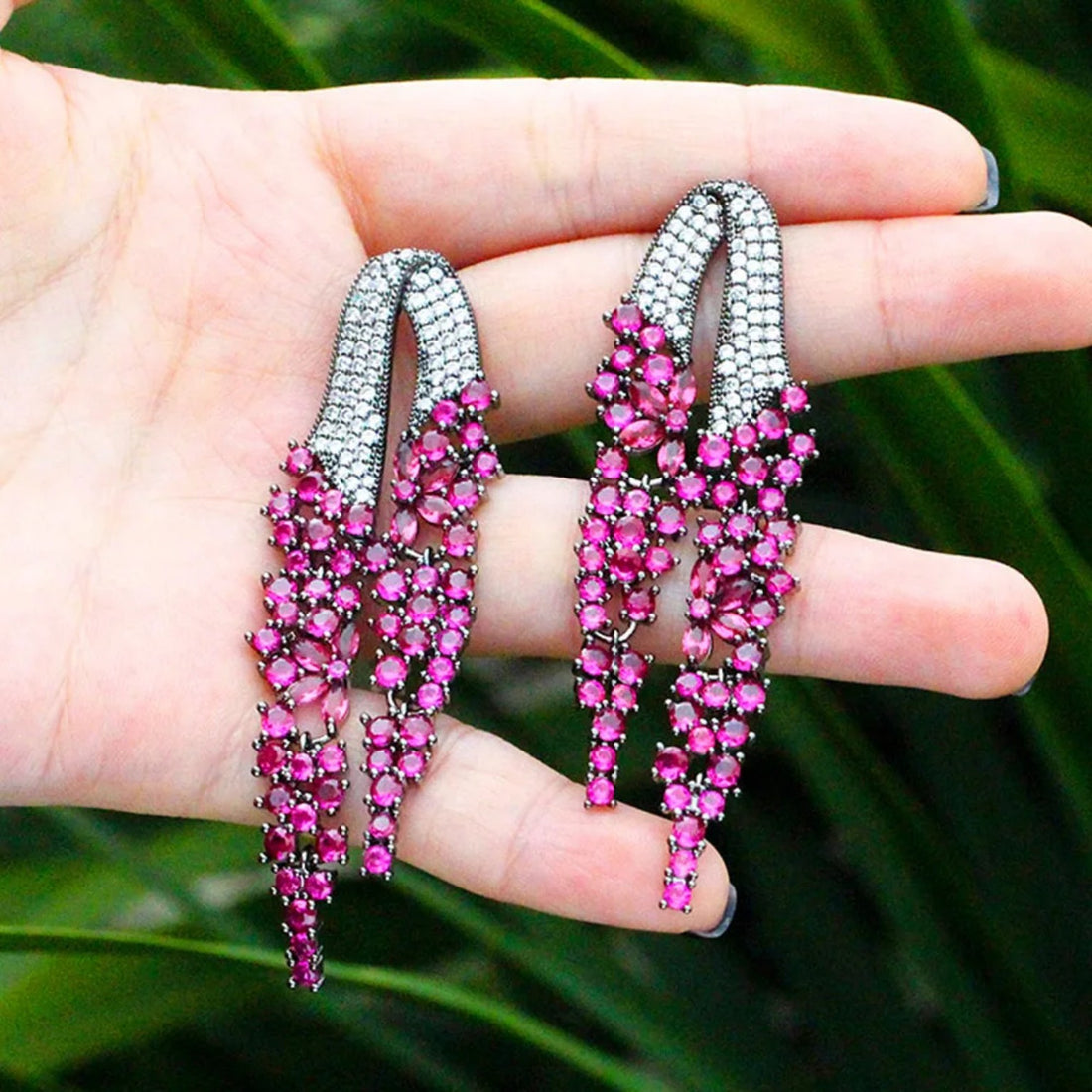 Azelma Magenta Earrings — jewellery, Kuwait — 3