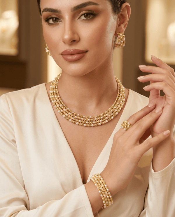 imperial charm golden pearl set