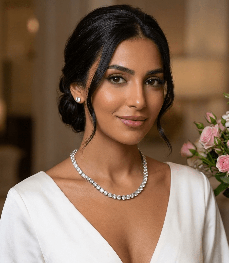tennis necklace earrings set 1