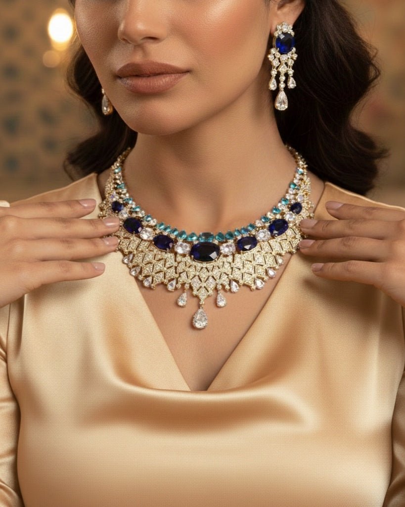 Lyon Luxurious Necklace Earrings Set — Necklace, Kuwait — 1