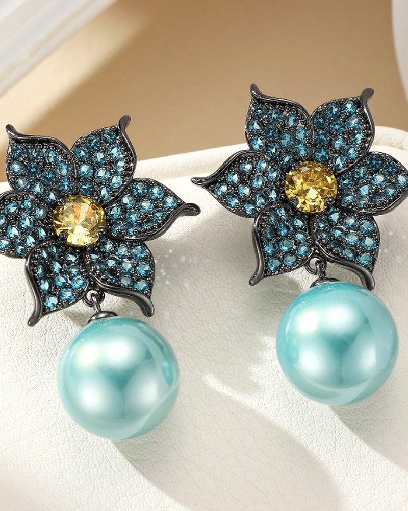 Zimal Blue Pearl Earrings — Earrings, Kuwait — 2