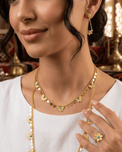 Amina Blue Golden Layers Set — Necklace, Kuwait — 2