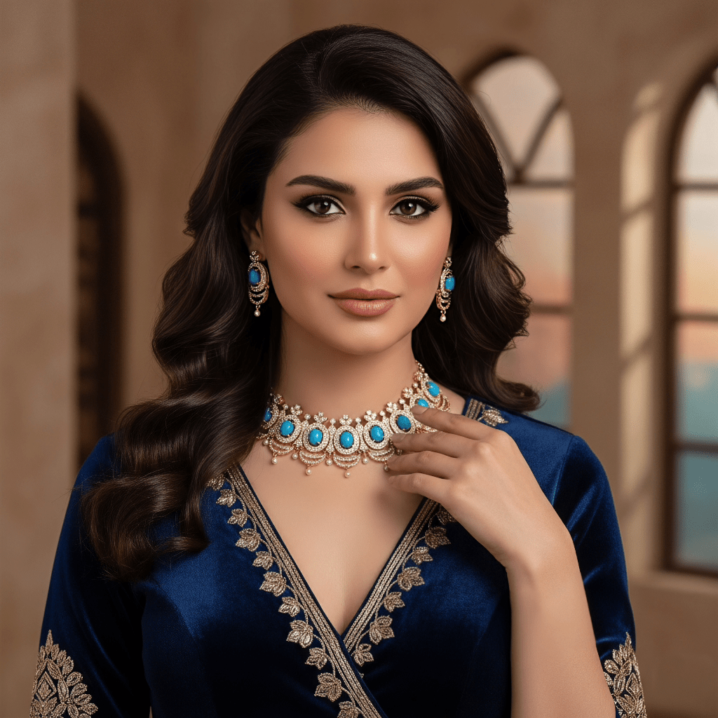 Venezia Unique Necklace Earrings Set — Necklace, Kuwait — 1