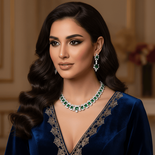 Milano Green Necklace Earrings Set