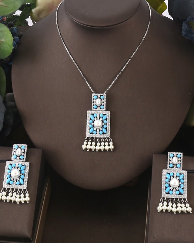 Enchanted Heirloom Blue Necklace Earrings set