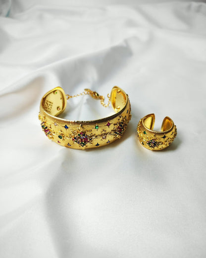 Rukhsana Bold Bracelet Ring Set