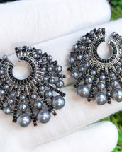 Riham Black Pearl Earrings — Earrings, Kuwait — 2