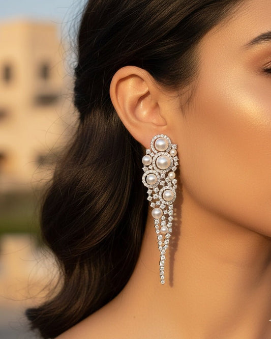 Carlos Long Pearl Earrings